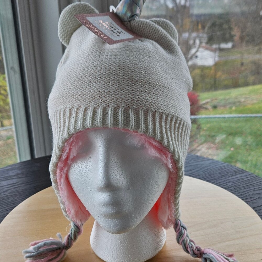 Toddler Girls Unicorn Winter Hat and Mitten Set NWT 2t-4t Capelli New York